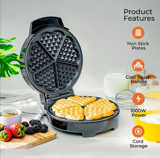 Aparat de Vafe pentru Vafe Rotunde 1000W