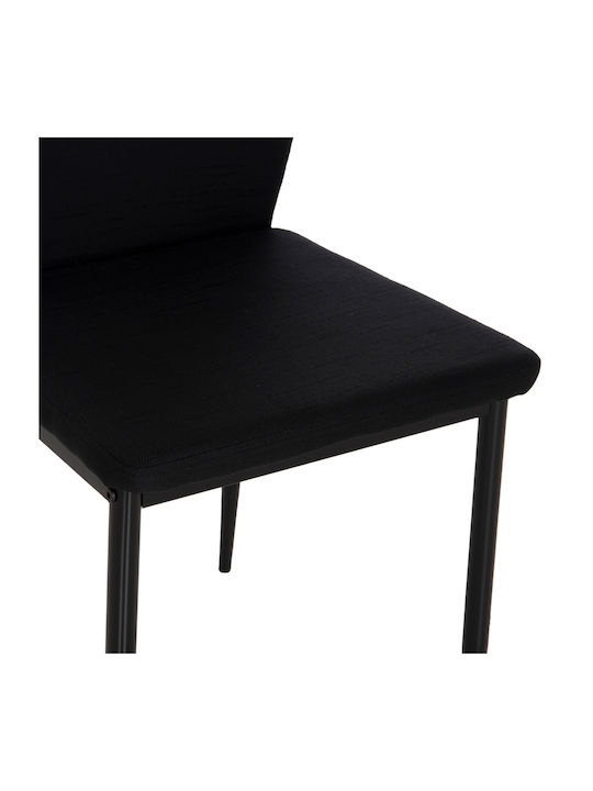 Diaz Ess- und Küchenstühle mit Stoffbezug Schwarz 4 Stück 41.5x52x87cm