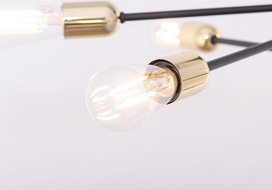 TK Lighting Πλαφονιέρα Οροφής Μαύρη με Ντουί E27