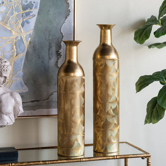 Artekko Decorative Vase Metallic Nyx Gold Diameter 14xHeight 59cm