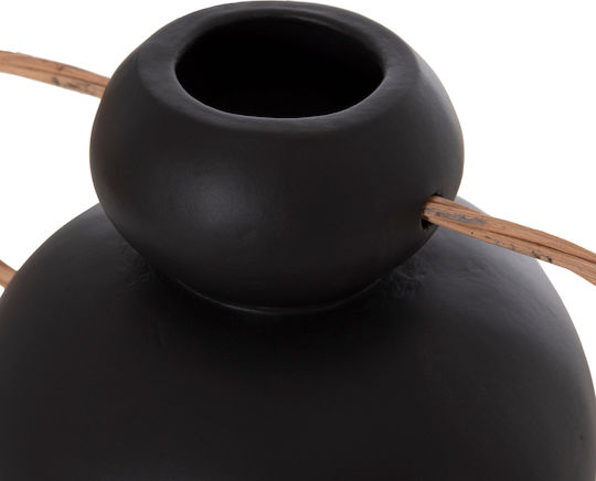 HomeMarkt Decorative Vase Ceramic Mibo Black 22.5x15xH19cm