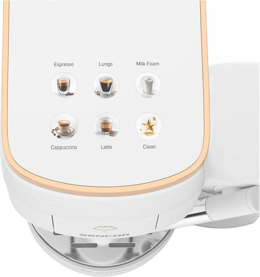 Sencor Кафемашина за Капсули Dolce Gusto Налягане 19 bar с Разпенител за Мляко Бяла
