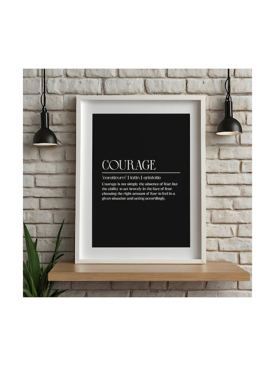 Quote Poster Courage Aristotle Pq143 21cm X 30cm Λευκό Κάδρο Pvc