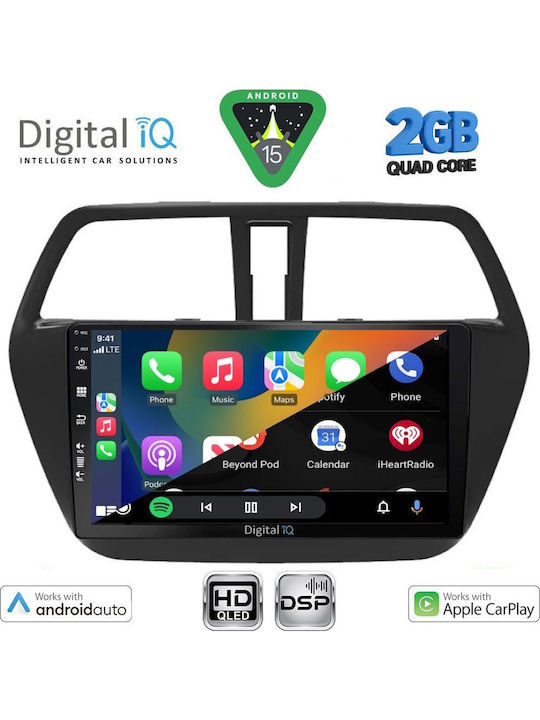 Digital IQ Car Audio System for Suzuki SX4 S-Cross 2014-2021 Bluetooth USB WiFi GPS Apple CarPlay Android Auto with 9" Touch Screen
