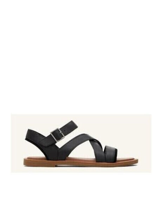 Damen Flache Sandalen Schwarz