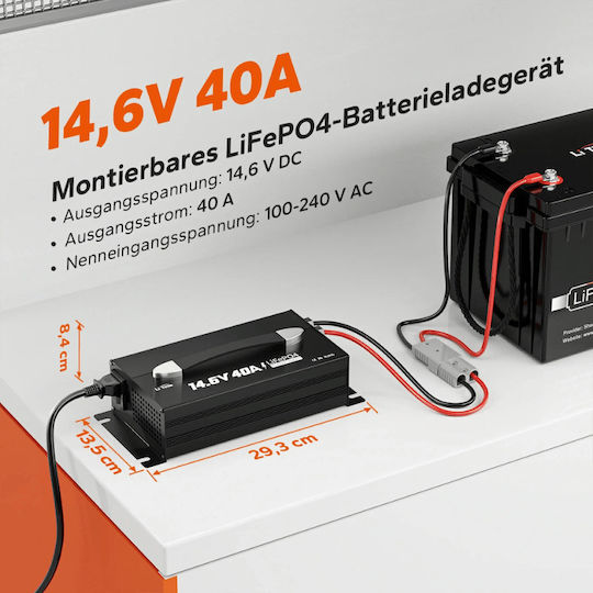 Litime Încărcător Redresor 12V 14.6V 40A Pentru Baterii Lifepo4 Cu Mâner Montabil
