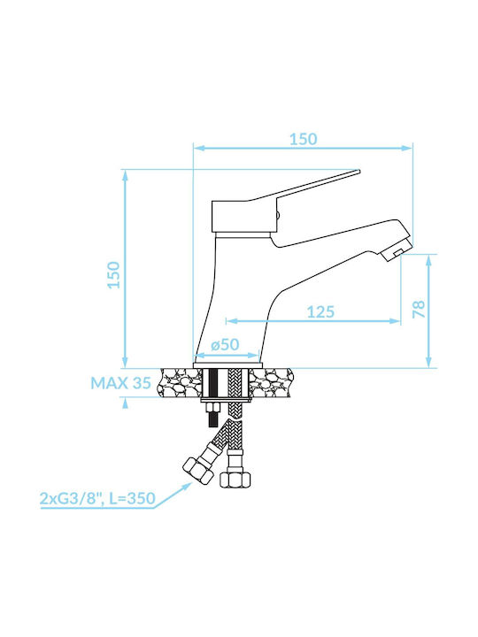 Kuchinox Mixing Salon Shampoo Bowl Sink Faucet Silver