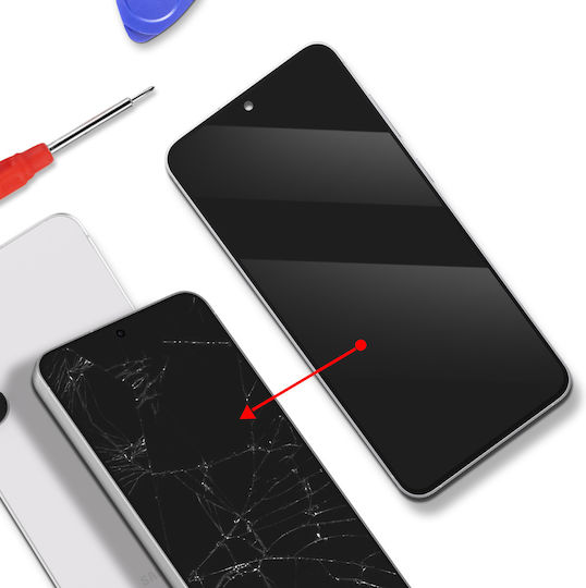 Clappio Complete Screen Compatible Galaxy S25 Fe Lcd Panel Frame White