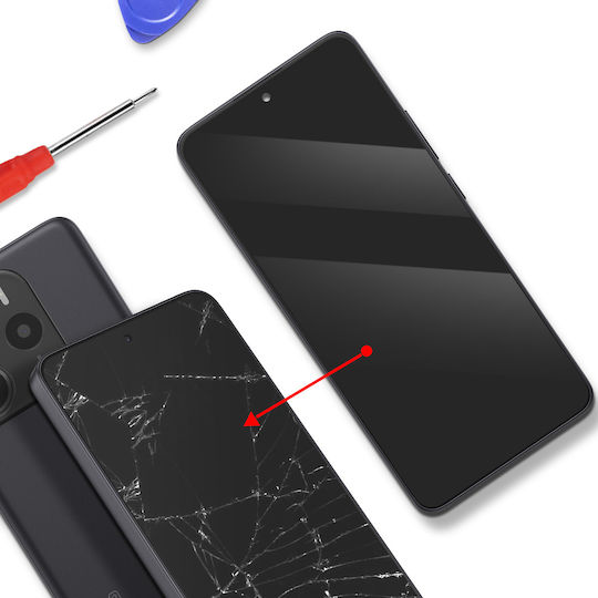 Clappio Пълен Екран Xiaomi Redmi Note 14 5G OLED Панел Стъкло Рамка Черен