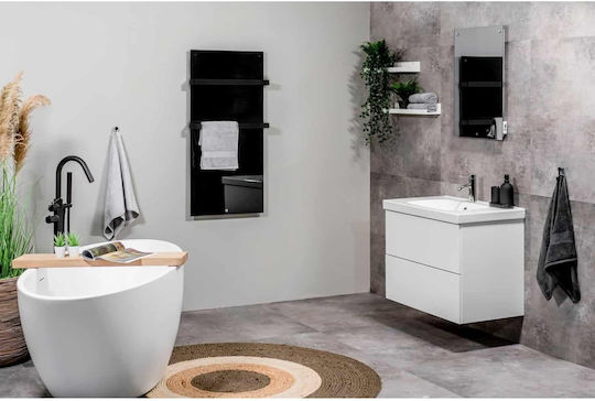 Eurom Radiator Electric Pentru Prosoape cu Fațadă de Sticlă 600W 115x46.5cm Negru