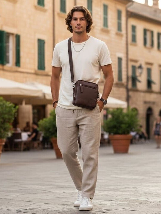 Leder Herren Schulter / Crossbody Braun Tasche