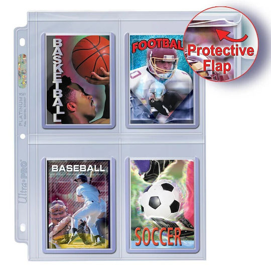 Ultra Pro Secure Platinum s Card Pages 4-Pocket Standard Size Διάφανη