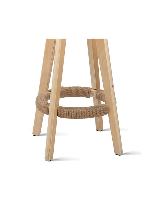 Taburet Bar Cu Spătar Din Lemn Loft Maro 37x37x80cm