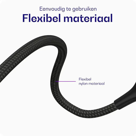 Buddi Cablu Flex USB 2.0 USB-C Male - 3,5 mm Negru 2m