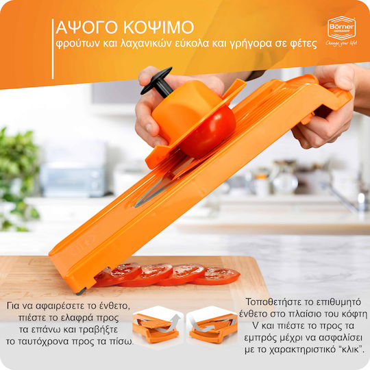 Borner Aufschnittmaschine V3 Trendline Basic Set 4 Stück Orange