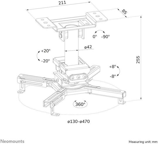 Neomounts Neomounts Projektorhalterung Decke CL25-530Weiß