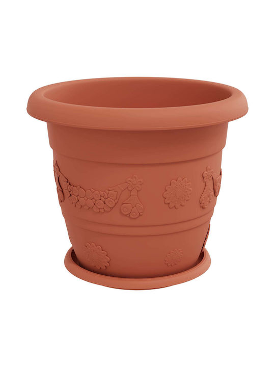 vidaXL Set of 24 Plastic Flower Pots Terracotta