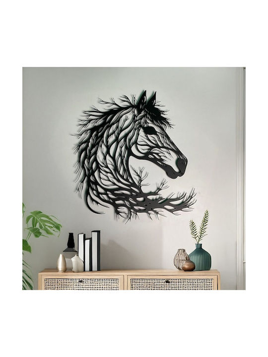 Pakketo Διακοσμητική Σιλουέτα Horsy Pakooworld Μαύρη από Μέταλλο 60x1.5x60cm