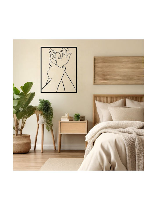 Pakketo Decorative Silhouette Handia Pakooworld Black Made of Metal 50x1.5x40cm