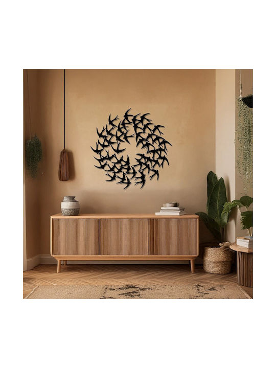 Pakketo Decorative Silhouette Swarm Pakooworld Black Made of Metal 50x0.15x50cm