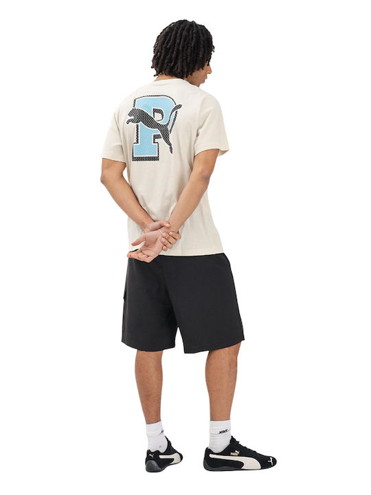 Grafik Sportliches T-Shirt Beige
