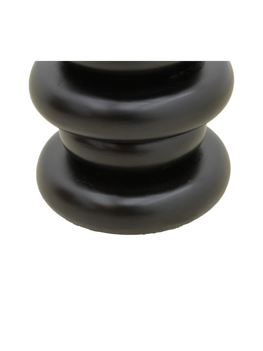 Round Side Coffee Table Circena Made of Solid Black Wood W40xL40xH45cm