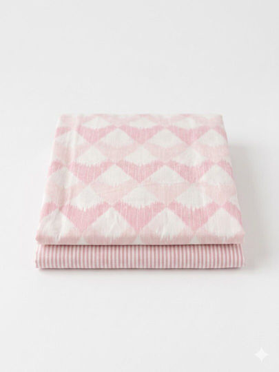 Σετ Υπέρδιπλη 240x260cm Aura Pink Ikat