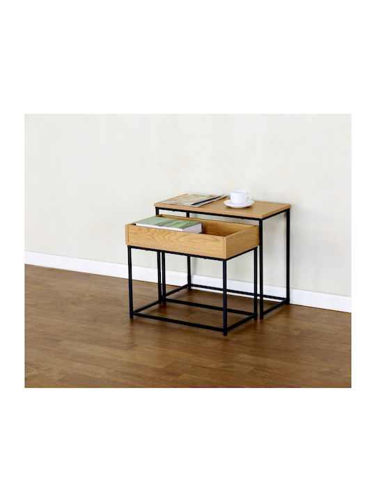 Set Zigon Rectangular Din Lemn Masiv Bej 2 Buc M60xL30xÎ50cm