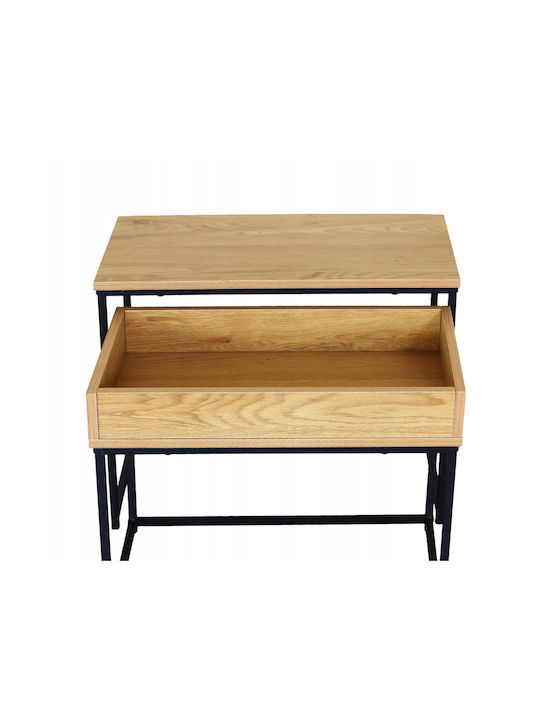 Set Zigon Rectangular Din Lemn Masiv Bej 2 Buc M60xL30xÎ50cm