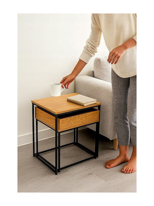 Set Zigon Rectangular Din Lemn Masiv Bej 2 Buc M60xL30xÎ50cm