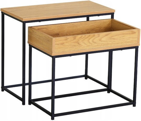 Set Zigon Rectangular Din Lemn Masiv Bej 2 Buc M60xL30xÎ50cm