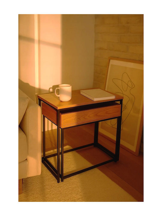 Set Zigon Rectangular Din Lemn Masiv Bej 2 Buc M60xL30xÎ50cm