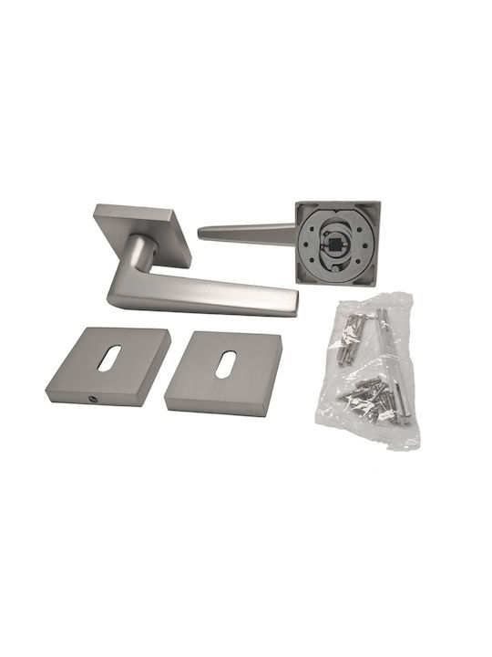 Oramis Middle Door Lever With Rosette Pair With Mouthpiece Nickel