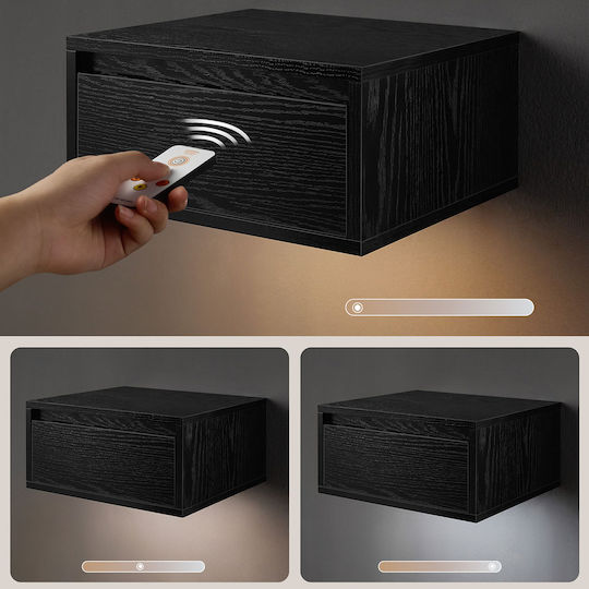 Nachttisch Holz Schwarz 40x35x19cm