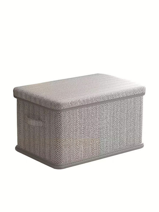 Stoff Aufbewahrungsbox mit Deckel Grau 50x40x33cm