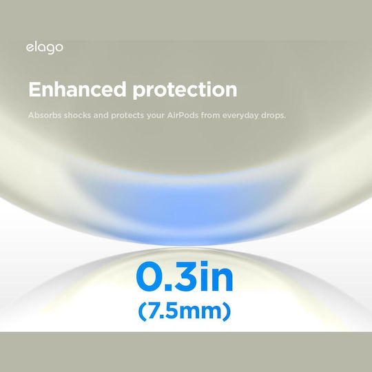 Elago Cassette Tape Hang Silicone Case with Hook in White Color for Apple AirPods Pro 3