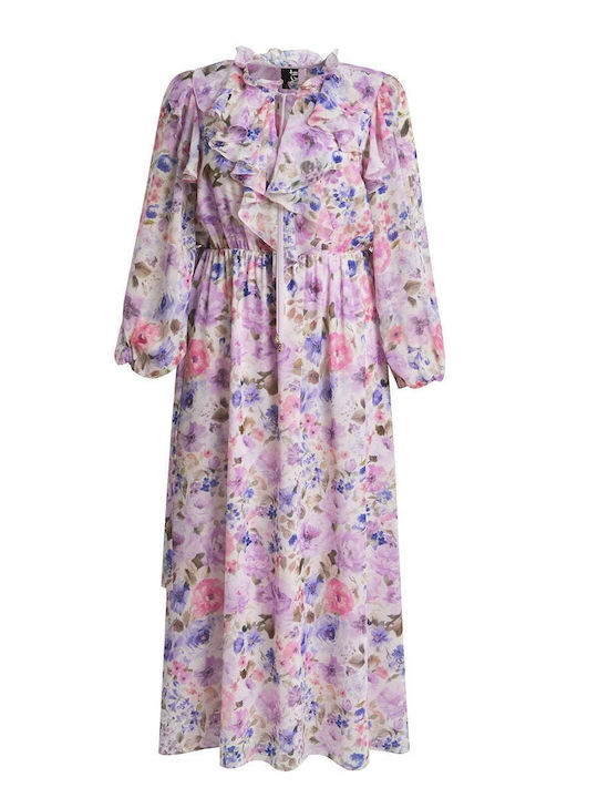 Rochie Maxi Pentru Nuntă / Botez Floral 8501.7221-lila