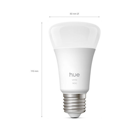 Philips Smart Bulbs 'hue White A60' LED for E27 Socket Warm White 810lm 2 Pieces