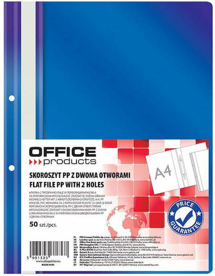 Office Products Dosar Plastic Pp Găuri Pe Spate Grosime 100/170 Microni Set 50 Bucăți Office Products Albastru Închis