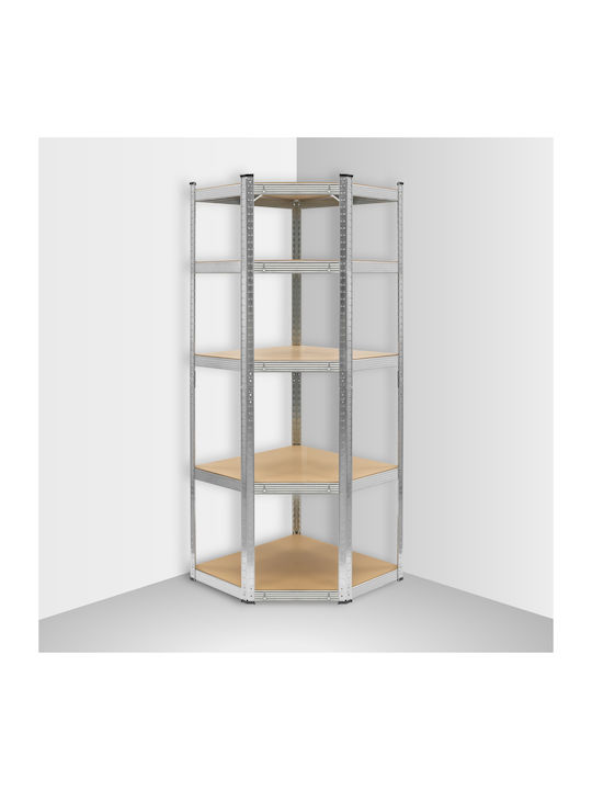 Ъглови Етажерки Сребристи 5 Броя 180x40x70см