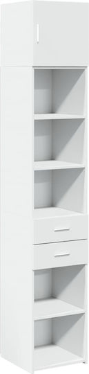 White Bookcase 40x42.5x225cm White Bookcase 40x42.5x225cm