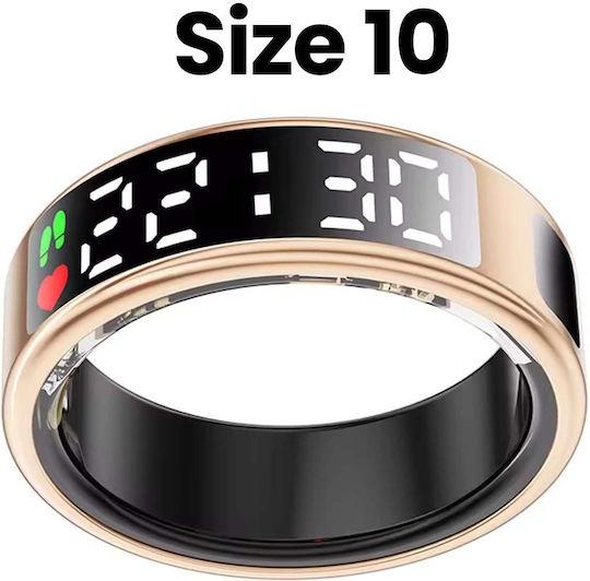 Avizar Saturn Smart Ring 19.8mm Αδιάβροχο με Παλμογράφο Χρυσό