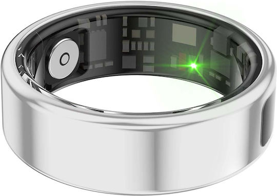 Avizar Saturn Smart Ring 19.8mm Αδιάβροχο με Παλμογράφο Ασημί