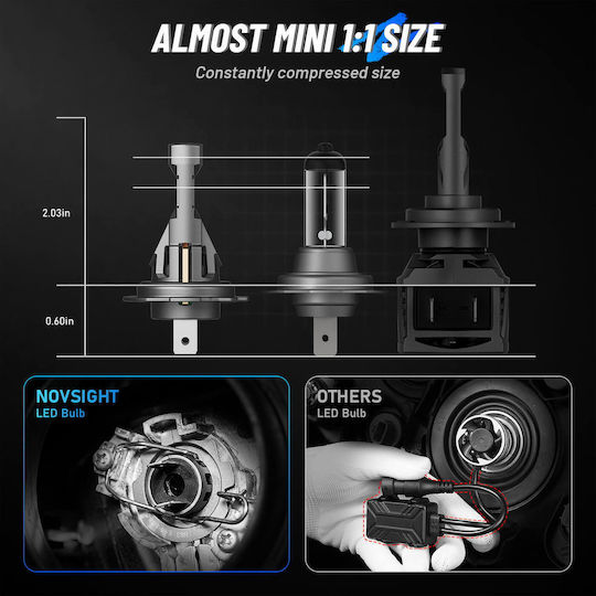 NovSight Car and Motorcycle Lamp H7 Canbus LED 6500K Cold White 12V / 9-32V 40W