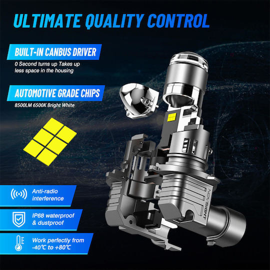 NovSight Car and Motorcycle Lamp HB4-9006 Canbus LED 6500K Cold White 12V 60W
