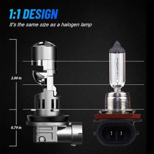 NovSight Car and Motorcycle Lamp H11 Canbus LED 6500K Cold White 12V 60W