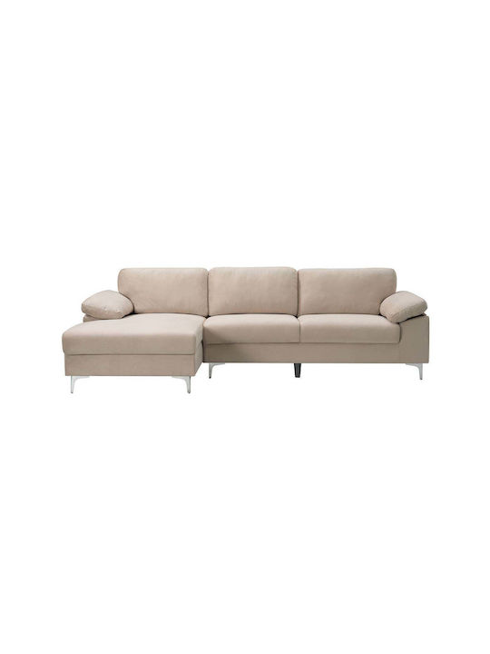 Alex Γωνιακός Καναπές με Δεξιά Γωνία Μπεζ 264x132x80εκ.