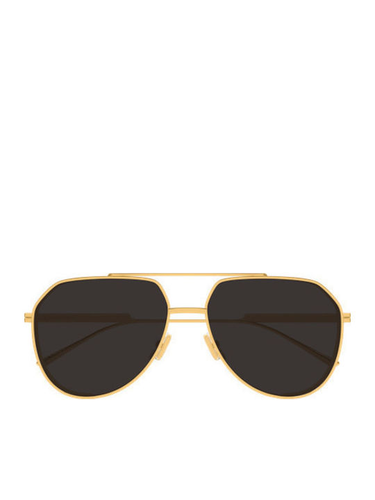 Bottega Veneta Unisex Sunglasses with Gold Metallic Frame and Gold Lens BV1465S 001