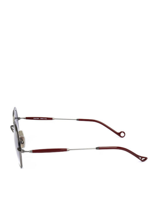 Eyepetizer Unisex Sunglasses with Burgundy Frame and Blue Lens LUMIERE C.3
