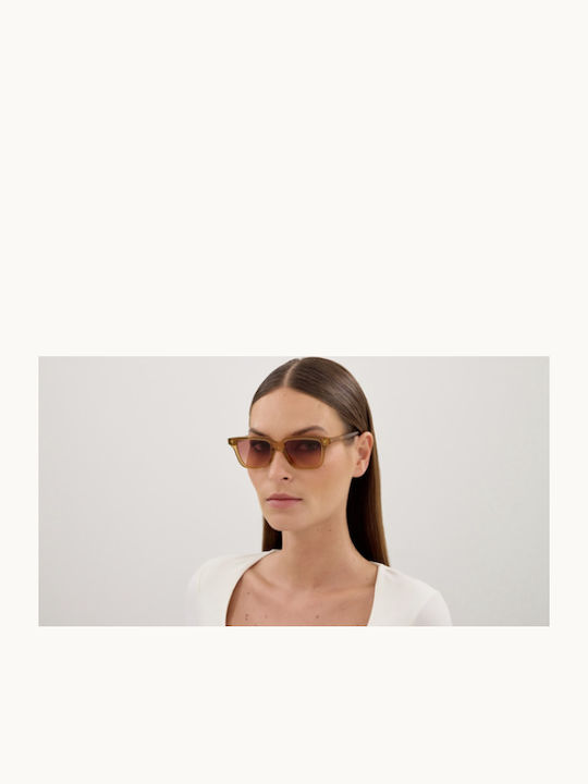 Bottega Veneta Unisex Γυαλιά Ηλίου με Πορτοκαλί Κοκκάλινο Σκελετό και Πορτοκαλί Φακό